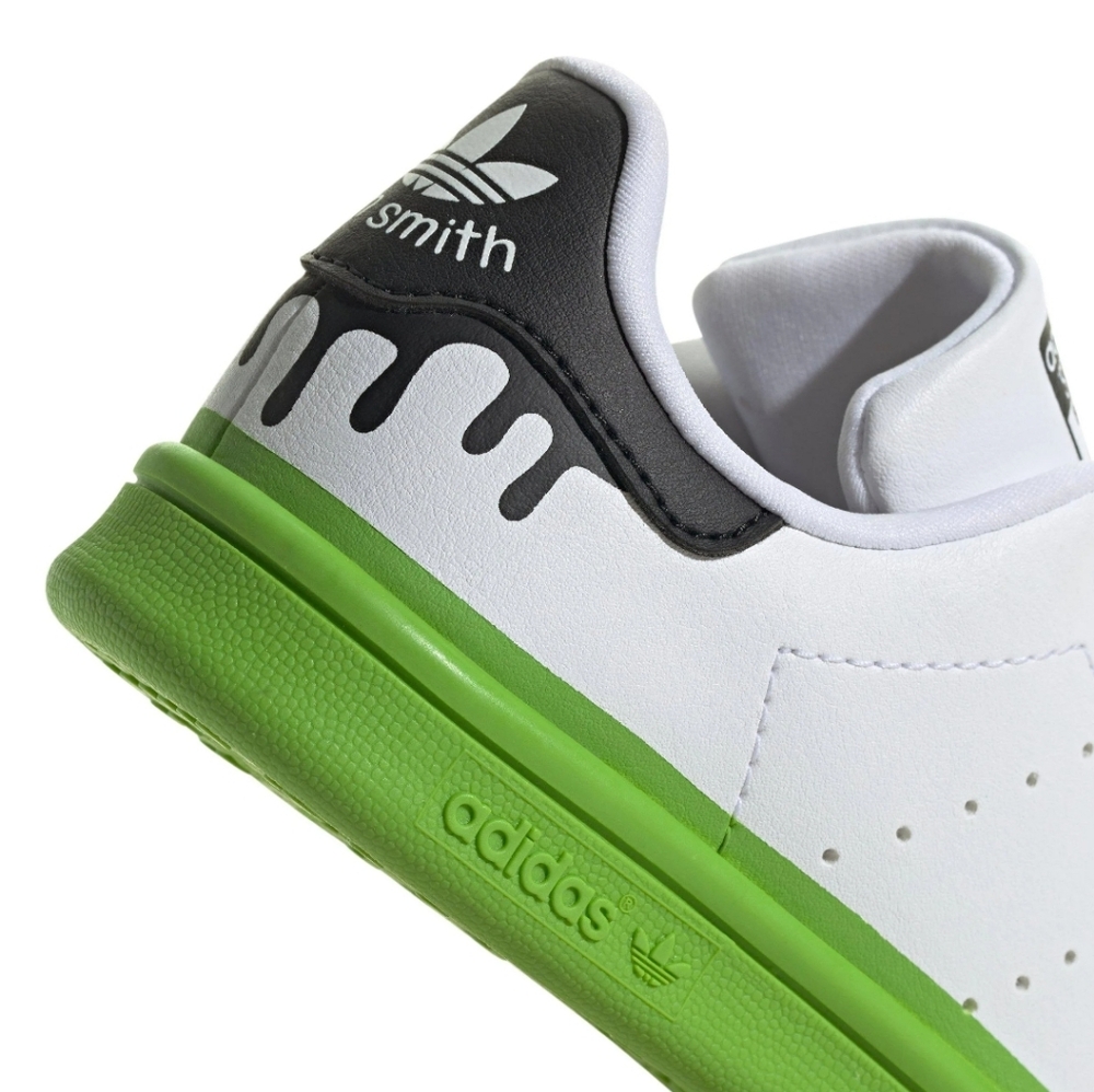 Adidas Kids White and Green Sneakers